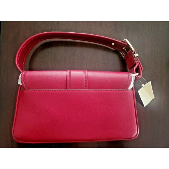 Michael Kors Colby Shoulder Bag Handbag Red Gold Hardware 100% Leather NWT - Picture 5 of 8